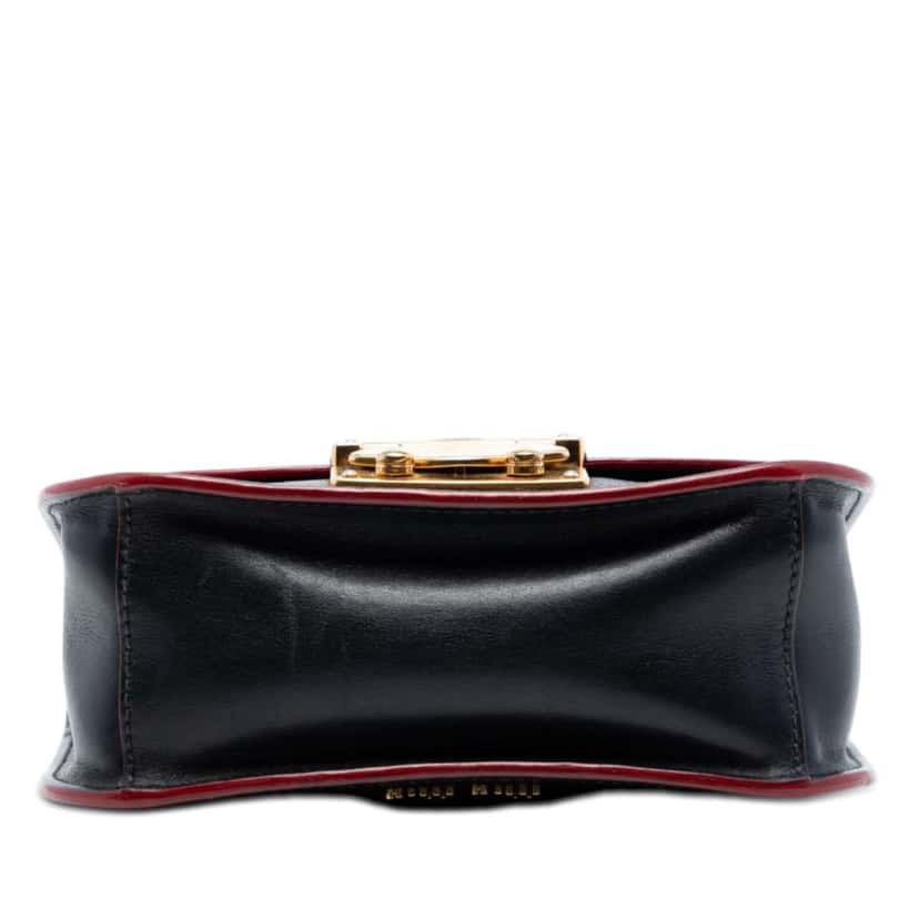 Miu Miu Goatskin Madras Satchel Black Leather Very good condition - Inside View