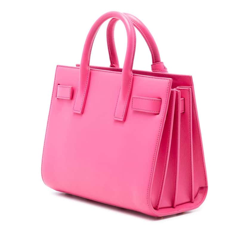 Saint Laurent Nano Leather Sac De Jour Satchel Pink Leather Very good condition - Back View
