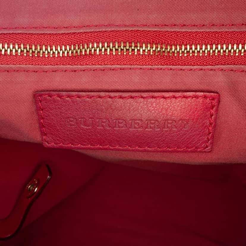 Burberry Small Leather Trimmed Haymarket Check Coated Canvas Canterbury Tote Beige Canvas Very good condition - Box View