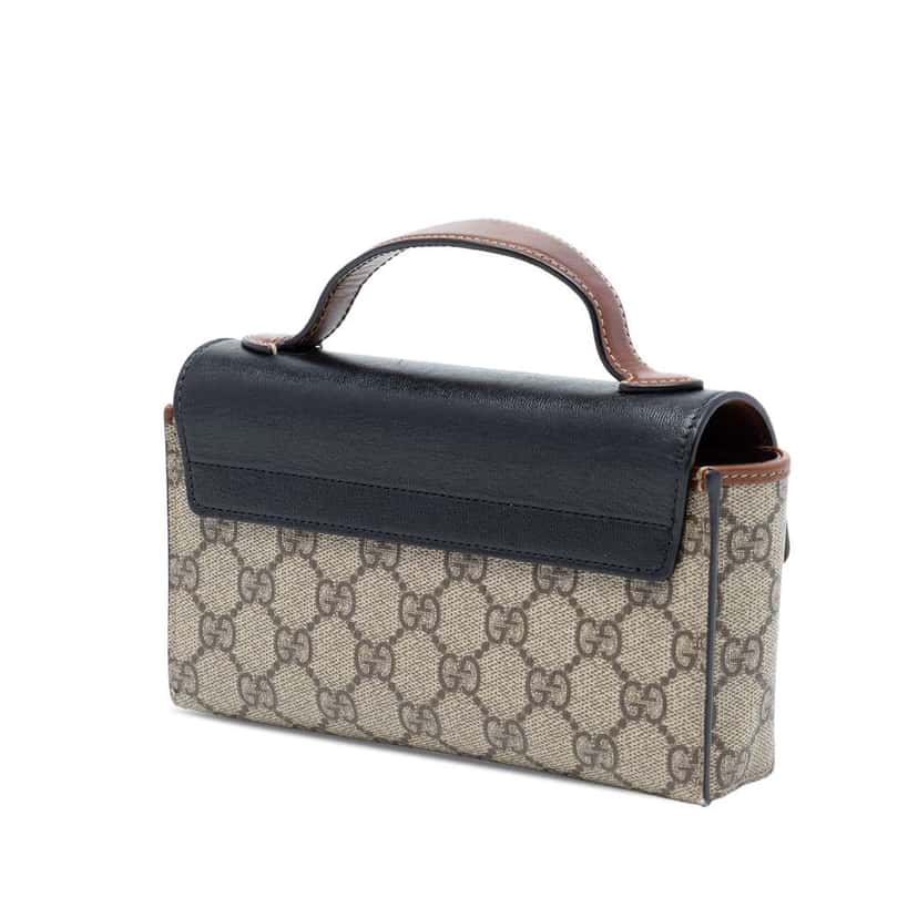 Gucci Mini GG Supreme Padlock Satchel Beige Canvas Very good condition - Back View