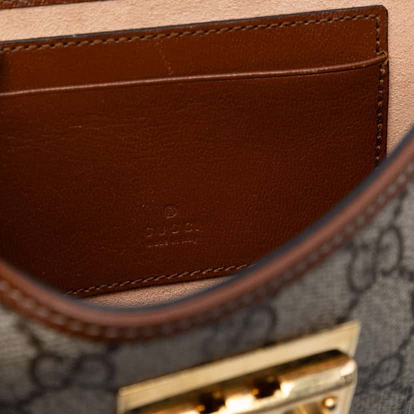 Gucci Mini GG Supreme Padlock Satchel Beige Canvas Very good condition - Box View