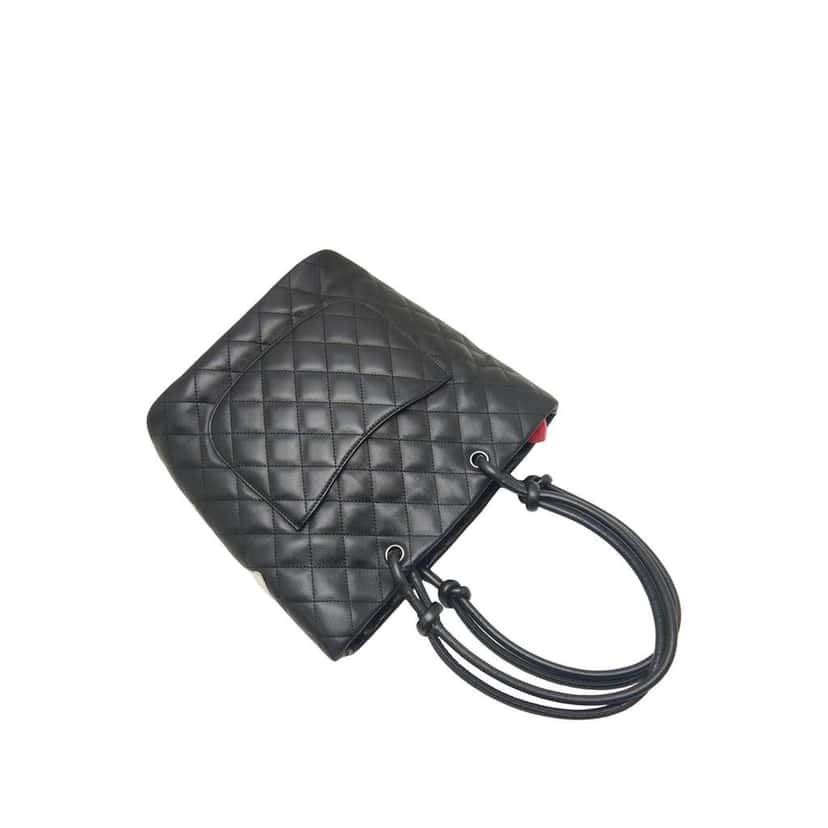 Chanel Medium Lambskin Cambon Ligne Tote Black Leather Very good condition - Back View