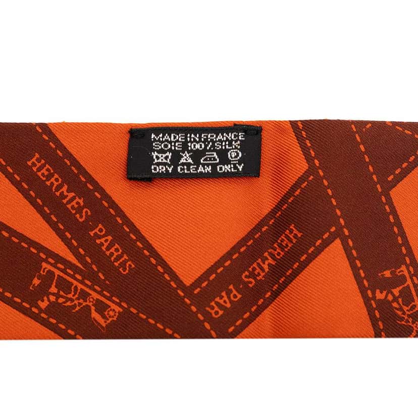 Hermès Bolduc Silk Twilly Scarf Orange Silk Never worn - Box View
