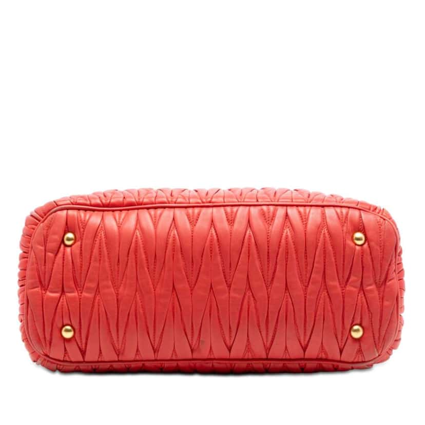 Miu Miu Matelasse Nappa Satchel Orange Leather Good condition - Inside View