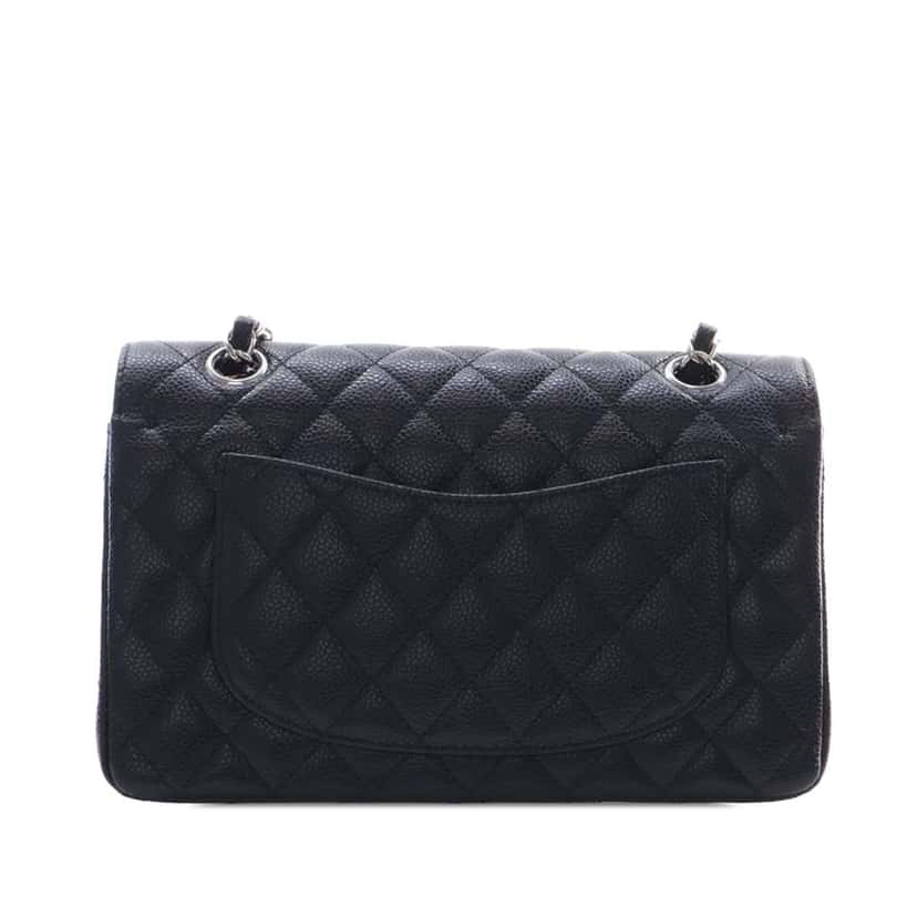 Chanel Small Classic Caviar Double Flap Black Leather Very good condition - Back View