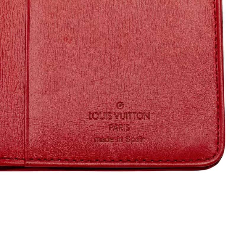 Louis Vuitton Epi Porte Cartes Credit Bifold Wallet Red Leather Very good condition - Box View