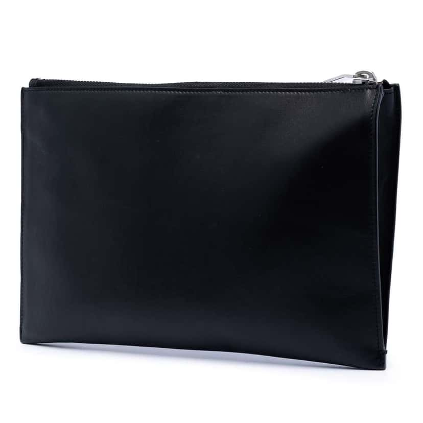 Saint Laurent Leather Multi Patch Zip Pouch Black Leather Very good condition - Back View