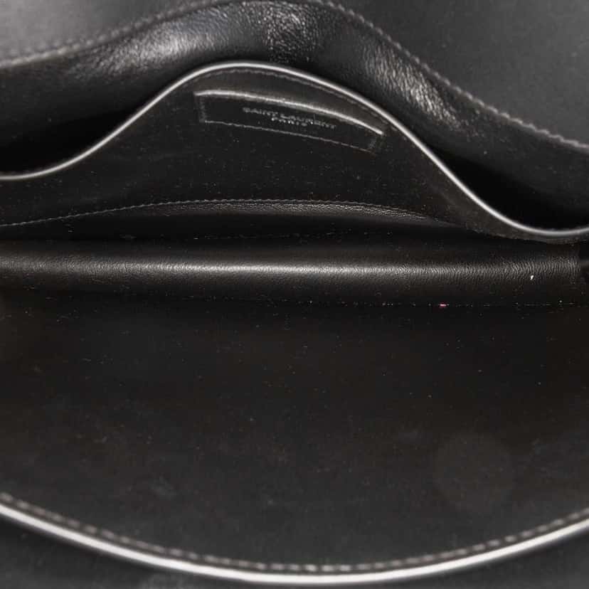 Saint Laurent Large Grained Calfskin Monogram Sunset Crossbody Black Leather Very good condition - Model View