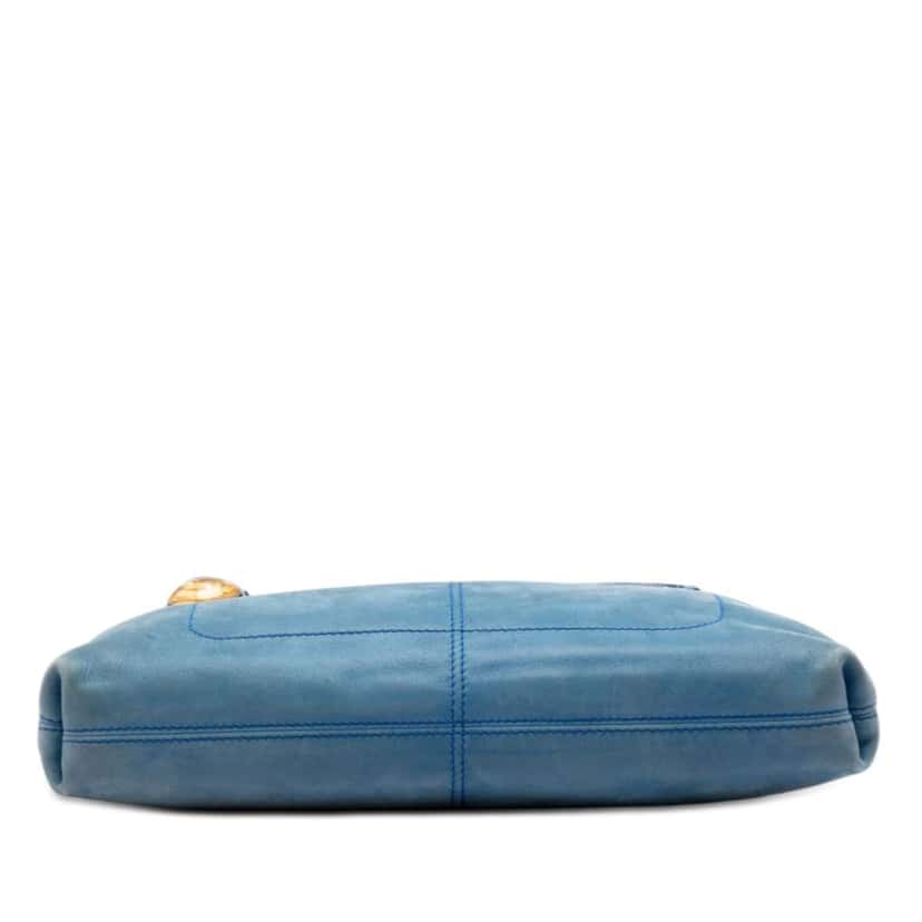 Fendi Metallic Calfskin Vitello Savana Forever Crossbody Blue Leather Very good condition - Inside View