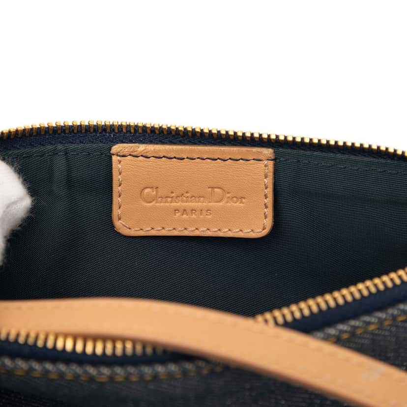Dior Mini Denim Saddle Pochette Blue Denim Very good condition - Box View