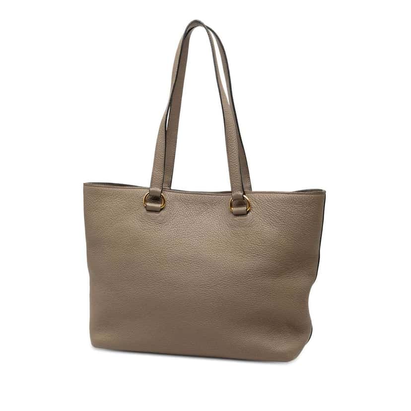 Prada Vitello Daino Canapa Logo Tote Brown Leather Very good condition - Back View