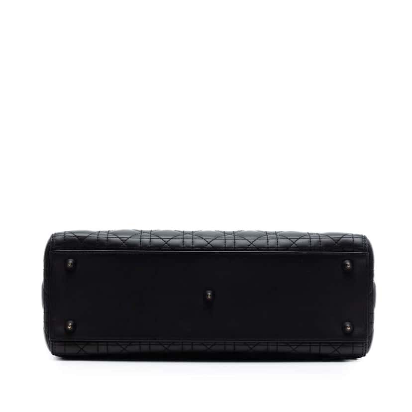 Dior Large Ultra Matte Calfskin Cannage Lady Dior Black Leather Very good condition - Inside View