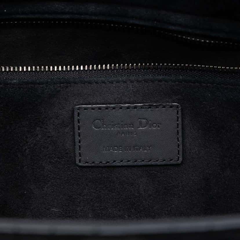 Dior Large Ultra Matte Calfskin Cannage Lady Dior Black Leather Very good condition - Box View