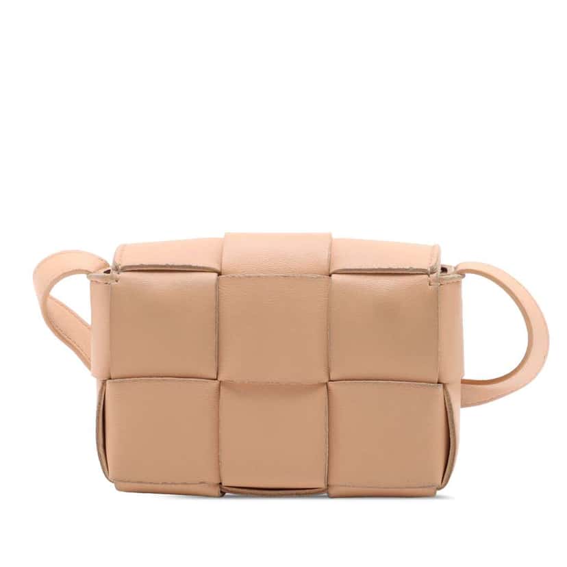 Bottega Veneta Candy Nappa Intrecciato Cassette Crossbody Brown Leather Very good condition - Back View