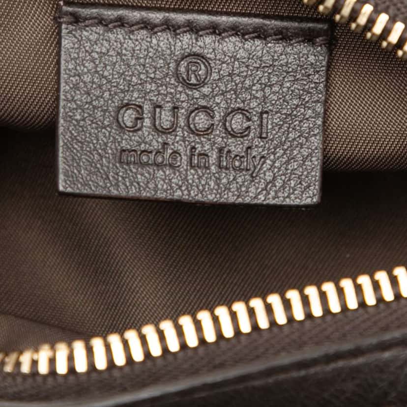 Gucci Leather Bamboo Cosmetic Pouch Brown Leather Very good condition - Box View