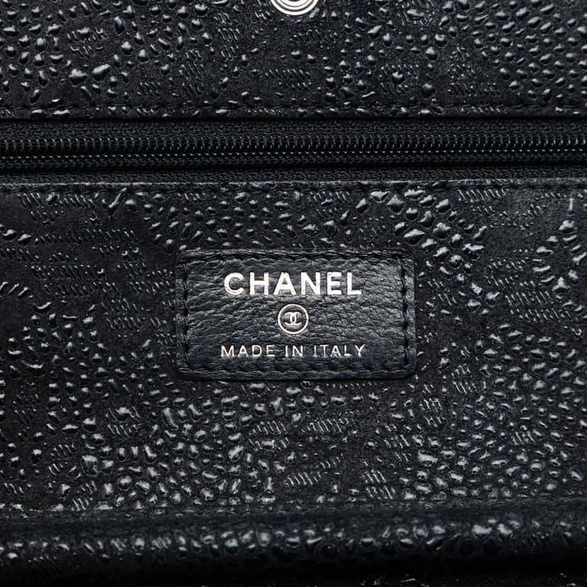 Chanel CC Lace Overlay Goatskin Wallet On Chain Black Leather Very good condition - Box View