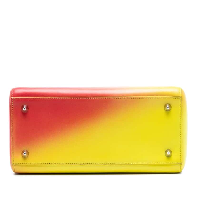 Dior Medium Ombre Calfskin Lady Dior Yellow Leather Very good condition - Inside View