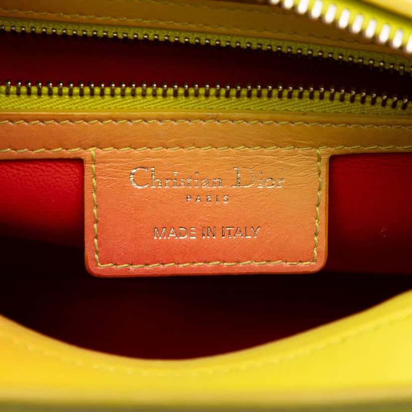 Dior Medium Ombre Calfskin Lady Dior Yellow Leather Very good condition - Box View