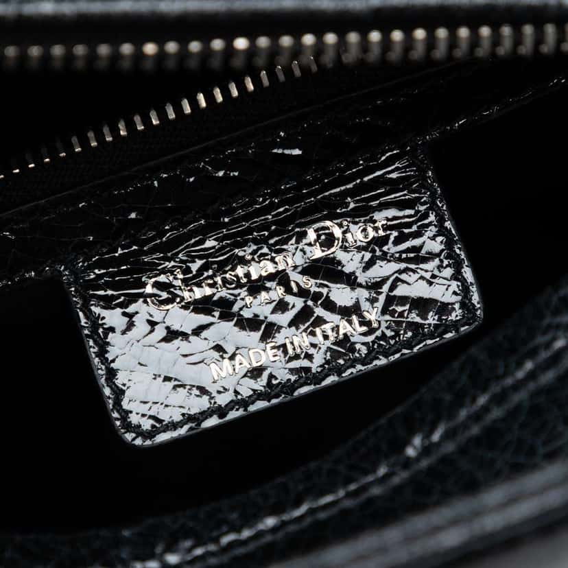 Dior Medium Ceramic Effect Deerskin Jeweled Swan Lady Dior Black Leather Very good condition - Box View