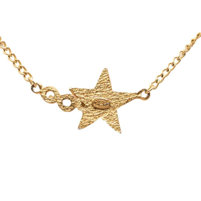 Chanel Gold Plated Enamel Coco Star Pendant Necklace Gold Metal Very good condition - Inside View