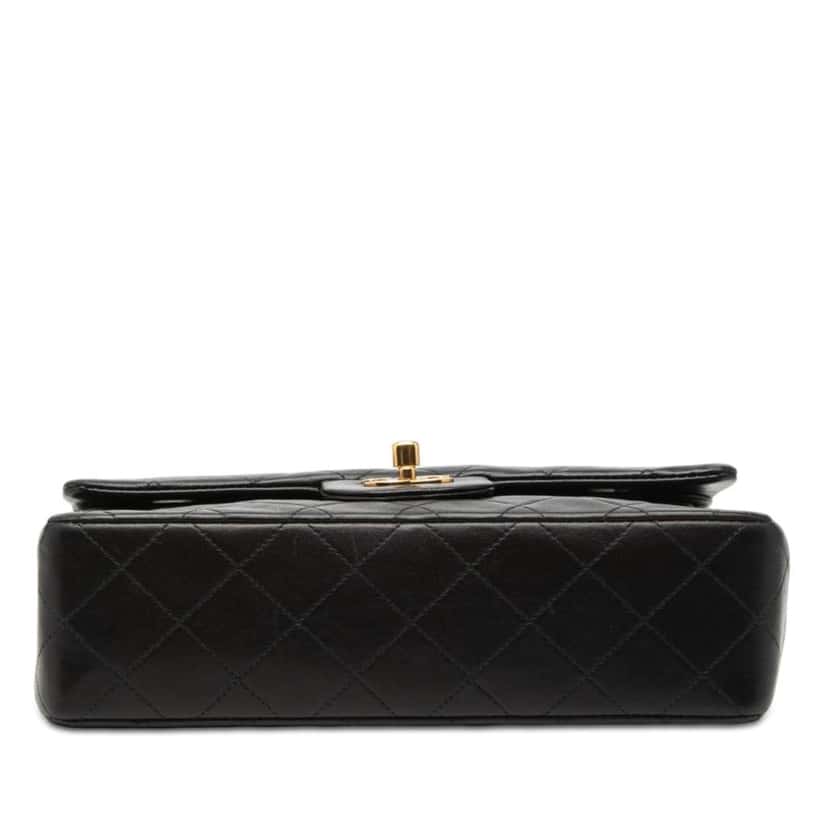 Chanel Small Classic Lambskin Double Flap Black Leather Very good condition - Inside View