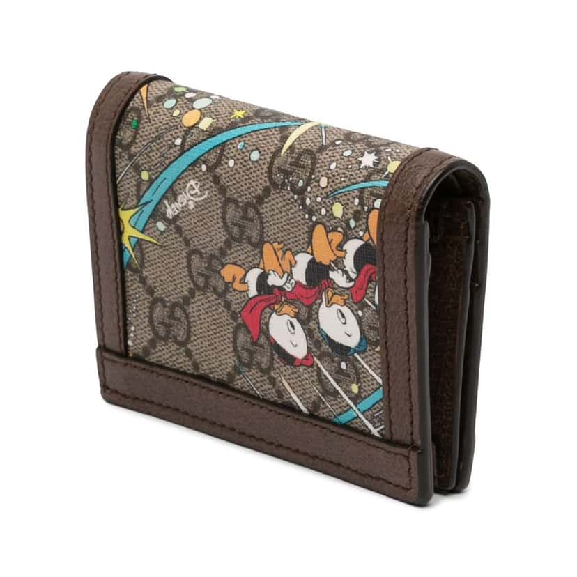 Gucci Disney GG Supreme Donald Duck Compact Wallet Beige Canvas Very good condition - Back View