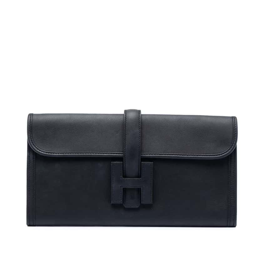 Hermès Evercolor Jige Elan 29 Black Leather Very good condition - Front View
