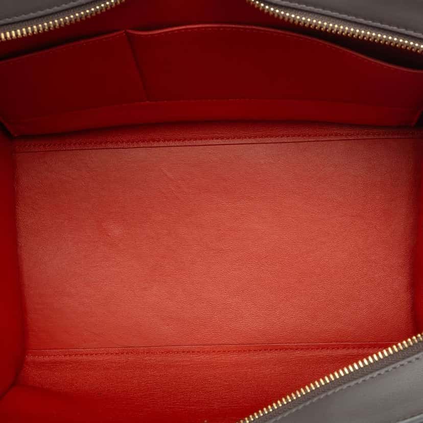 Celine Medium Tricolor Calfskin and Suede Trapeze Satchel Grey Leather Very good condition - Model View