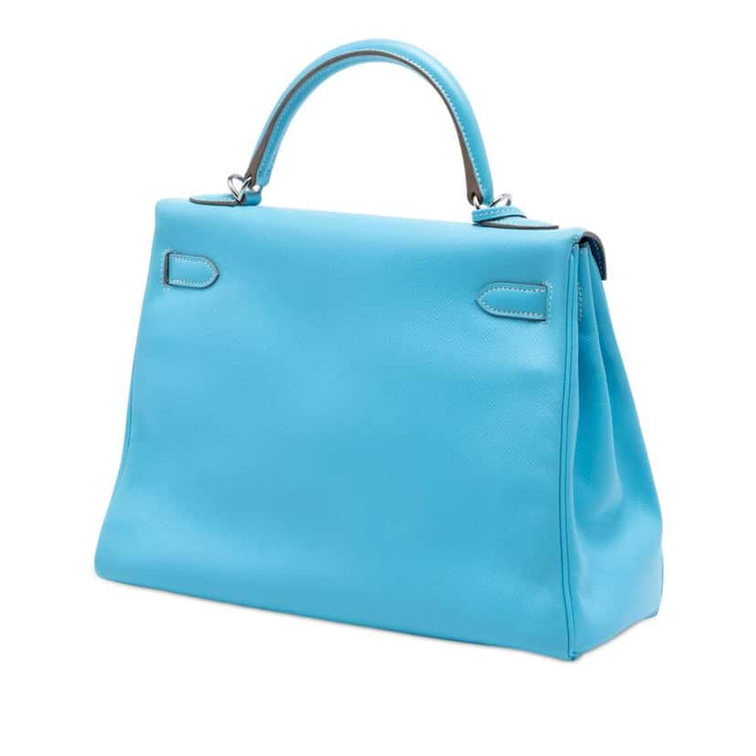 Hermès Togo Kelly II Retourne 32 Blue Leather Very good condition - Back View