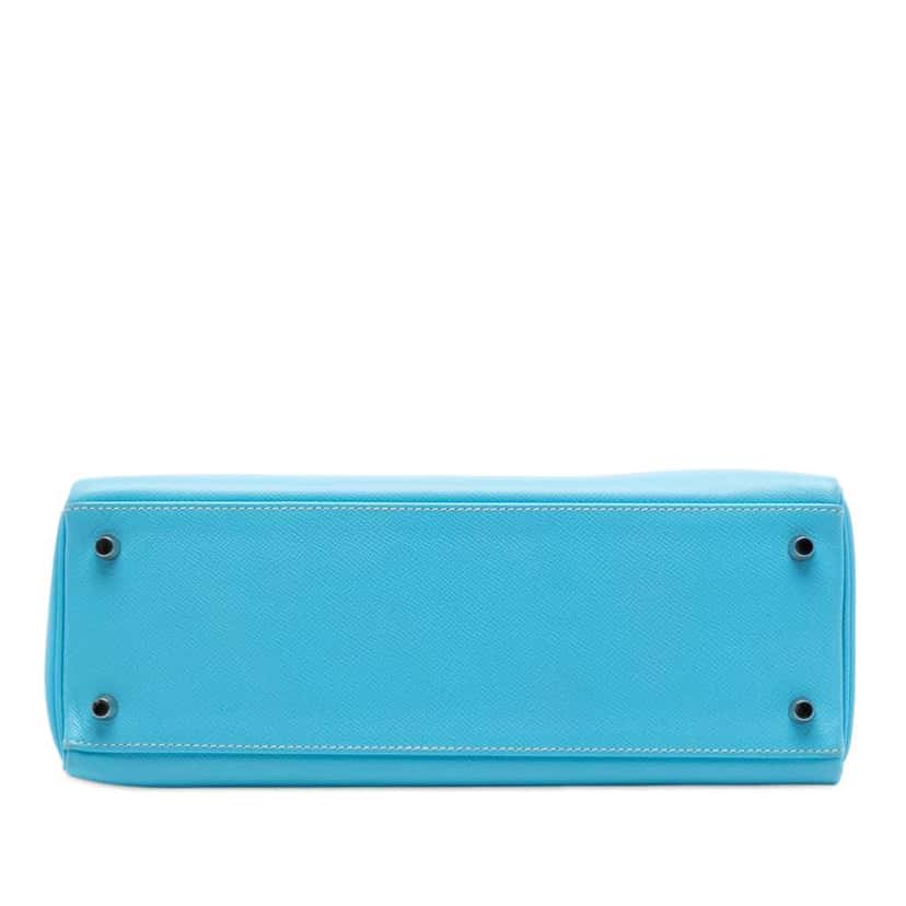 Hermès Togo Kelly II Retourne 32 Blue Leather Very good condition - Inside View