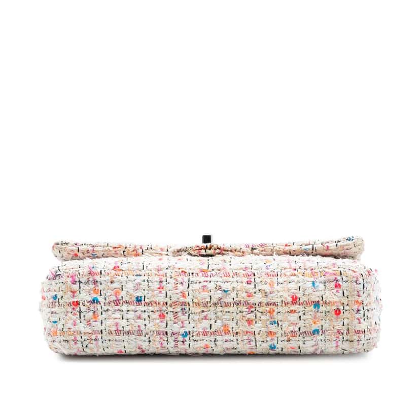 Chanel Medium Classic Tweed Sequins Double Flap Brown Tweed Very good condition - Inside View