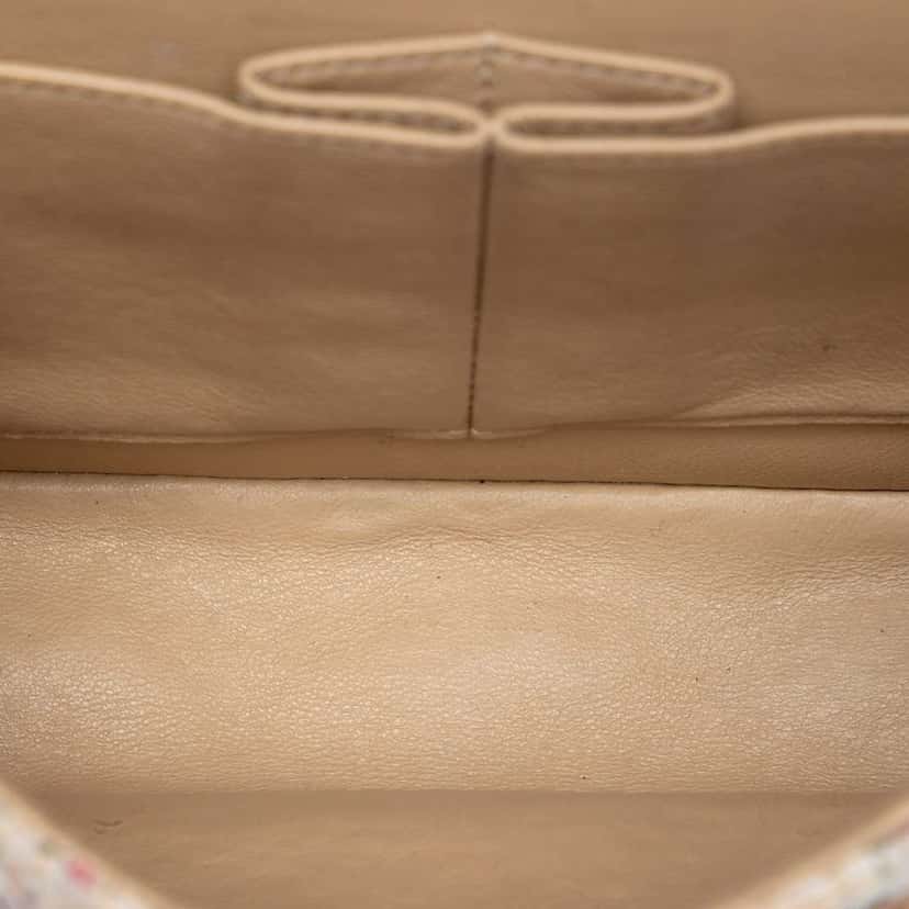 Chanel Medium Classic Tweed Sequins Double Flap Brown Tweed Very good condition - Model View