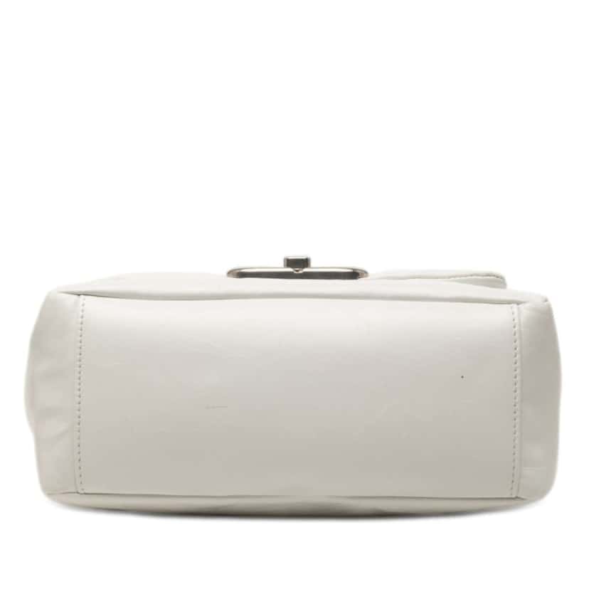 Balenciaga Small Calfskin Monaco Sling Shoulder Bag White Leather Very good condition - Inside View