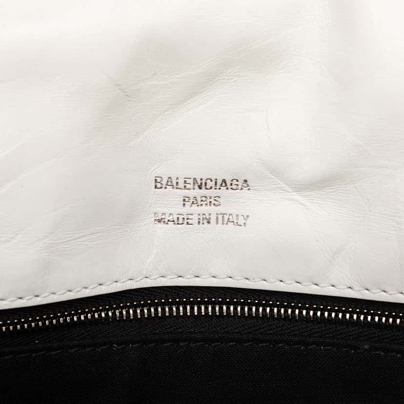 Balenciaga Small Calfskin Monaco Sling Shoulder Bag White Leather Very good condition - Box View