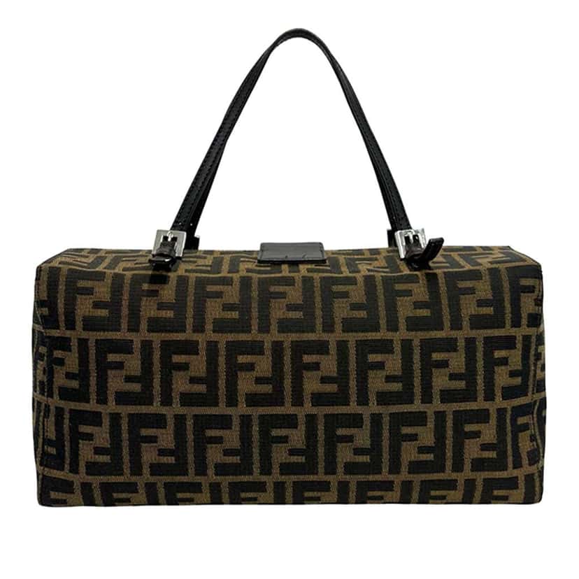 Fendi Zucca Canvas Bento Box Bag Brown Canvas Very good condition - Back View