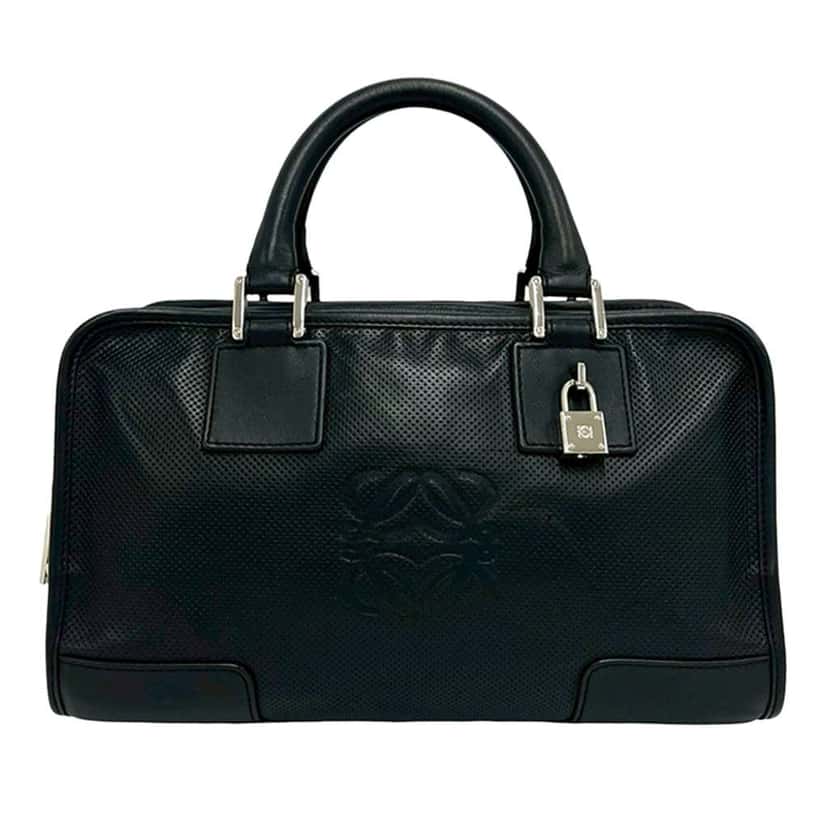Loewe Perforated Leather Amazona 28 Black Leather Very good condition - Front View