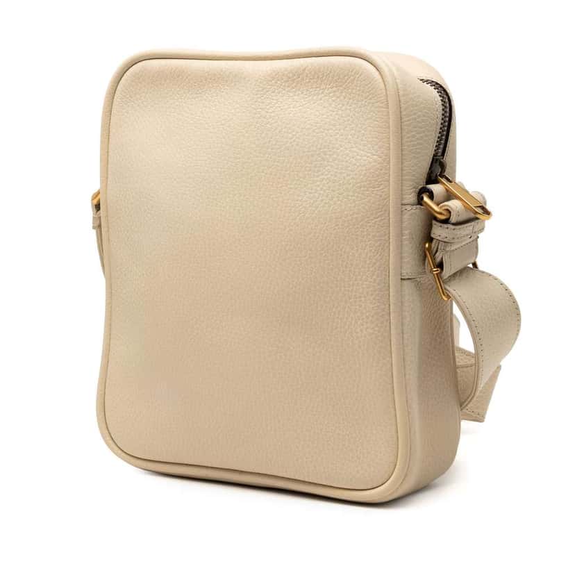 Gucci Grained Calfskin Logo Crossbody Brown Leather Very good condition - Back View