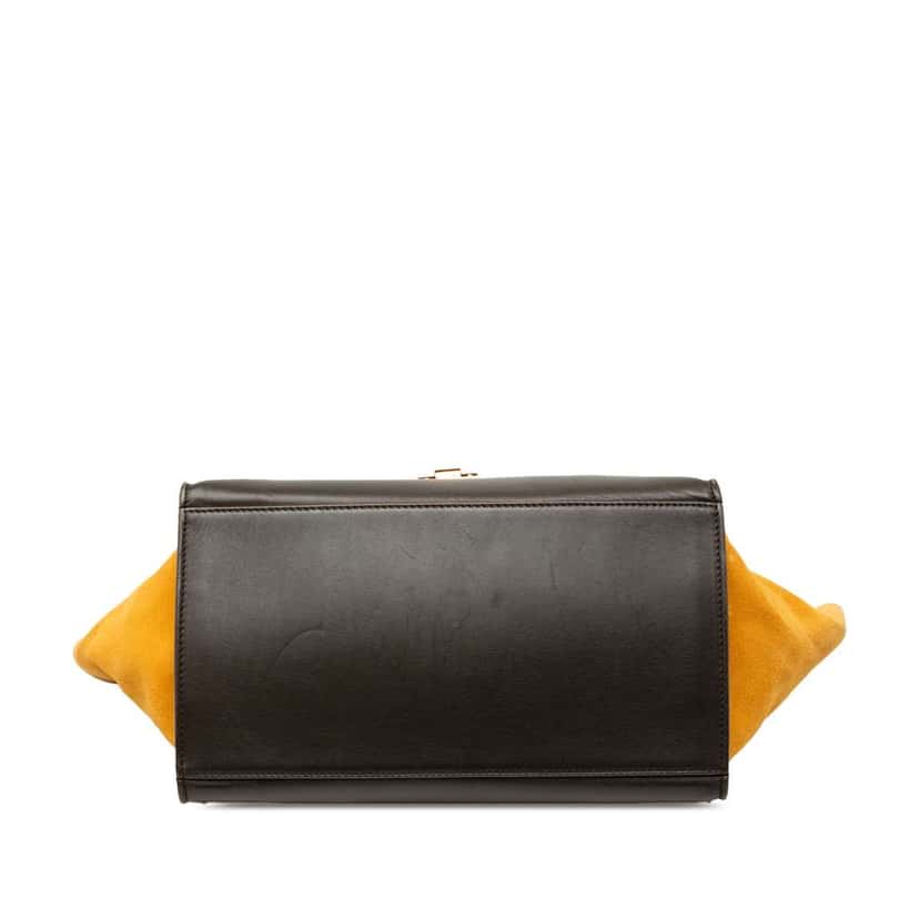 Celine Medium Tricolor Calfskin and Suede Trapeze Satchel Brown Leather Very good condition - Inside View