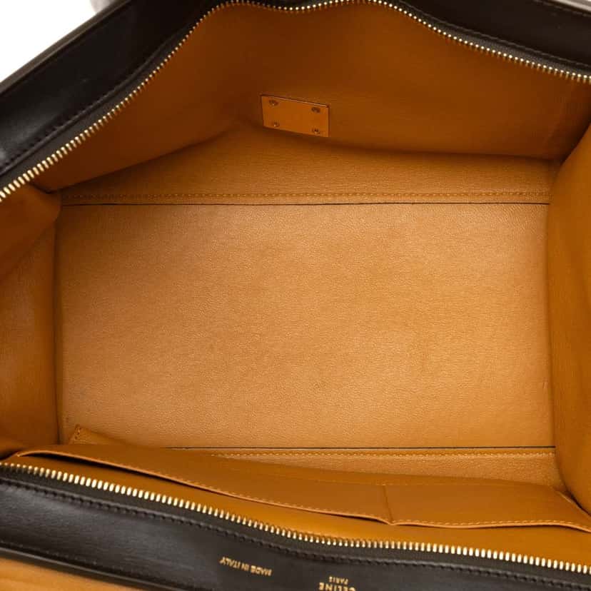 Celine Medium Tricolor Calfskin and Suede Trapeze Satchel Brown Leather Very good condition - Model View