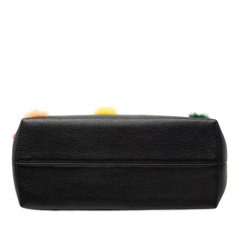 Fendi Medium Leather Pompom By The Way Satchel Black Leather Very good condition - Inside View