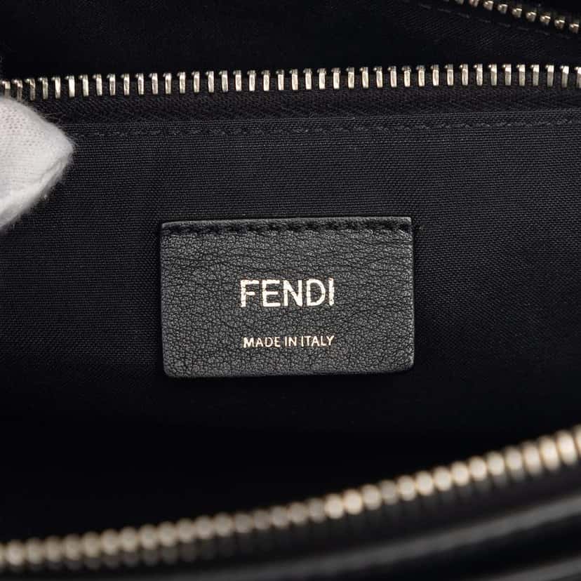 Fendi Medium Leather Pompom By The Way Satchel Black Leather Very good condition - Box View