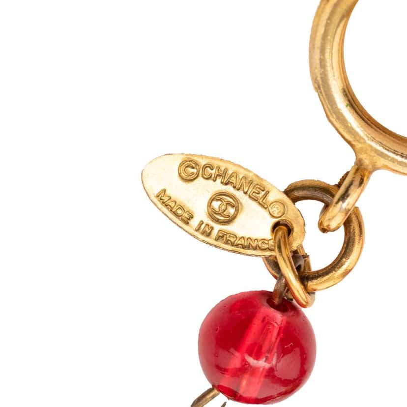 Chanel Gripoix Glass and Gold Plated Long Necklace Red Very good condition - Back View