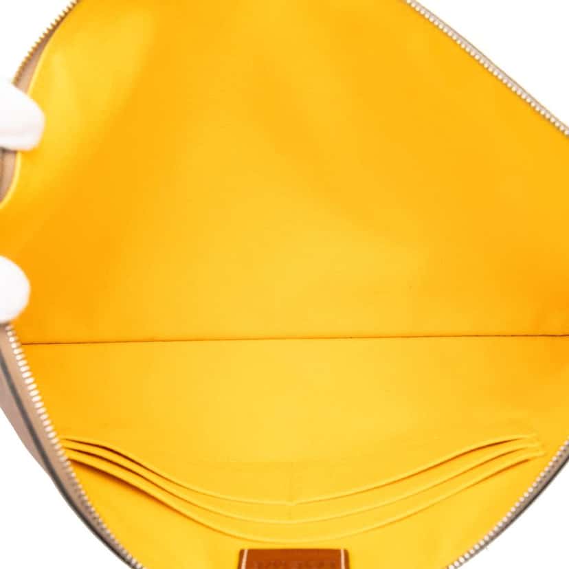 Loewe Paulas Ibiza Leather Lion and Floral Print Clutch Brown Leather Very good condition - Model View