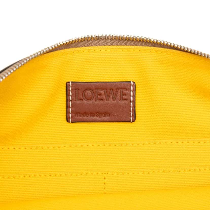 Loewe Paulas Ibiza Leather Lion and Floral Print Clutch Brown Leather Very good condition - Box View