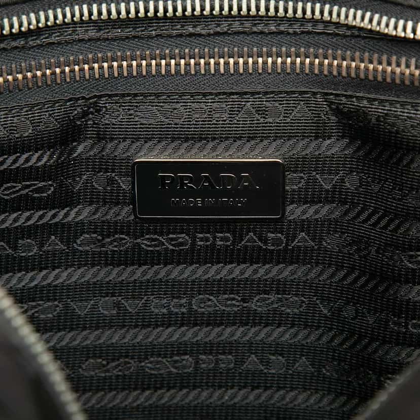 Prada Saffiano Trimmed Tessuto Tote Black Very good condition - Box View