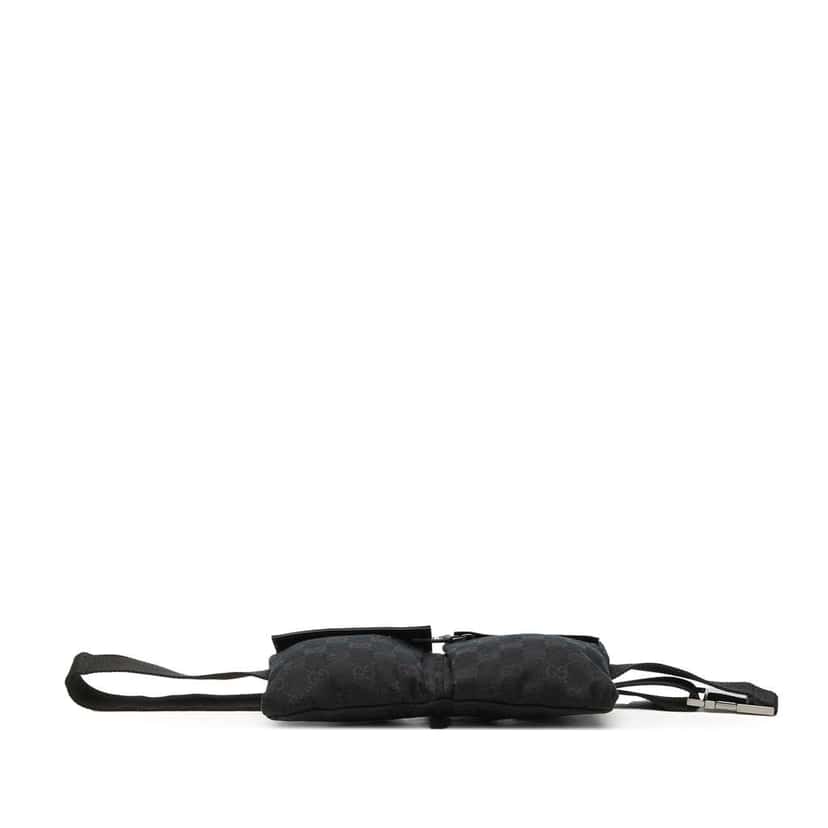 Gucci GG Canvas Double Pocket Belt Bag Black Canvas Very good condition - Inside View