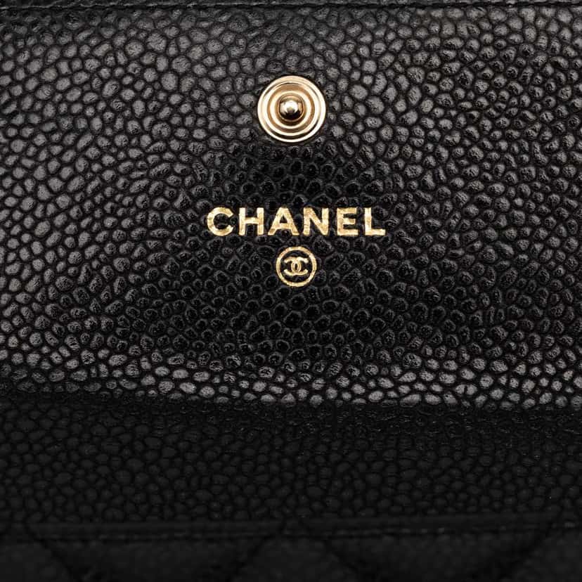Chanel Quilted Caviar Boy Long Wallet Black Leather Very good condition - Box View