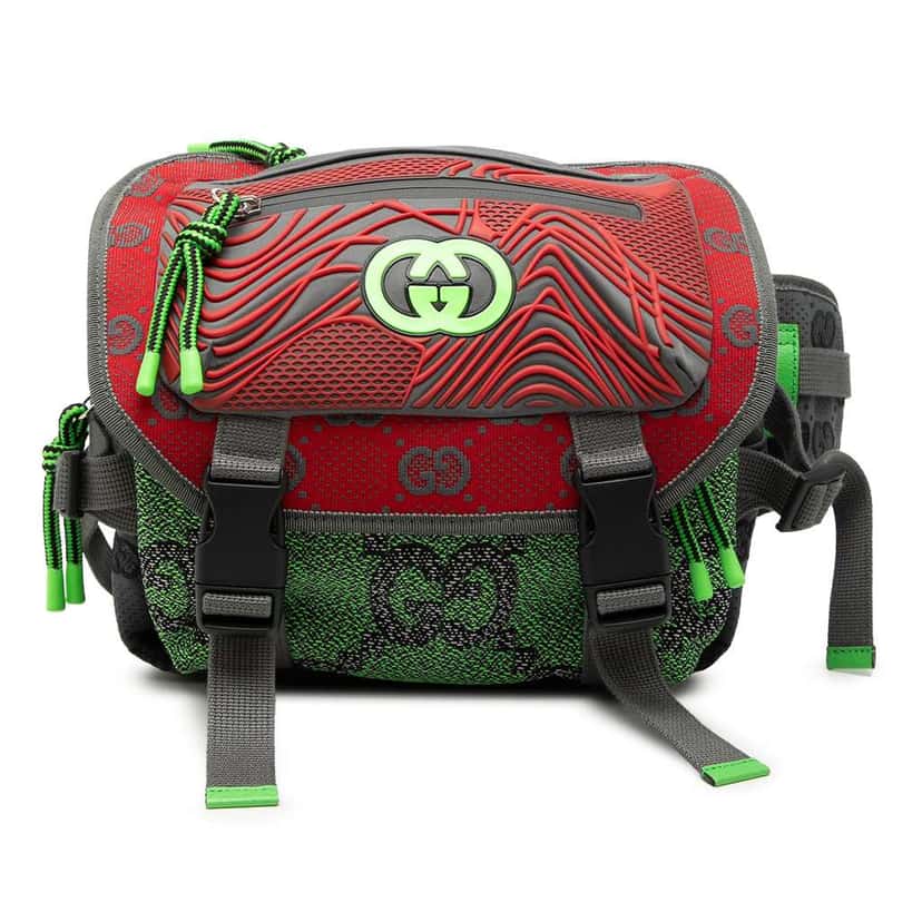 Gucci Small GG Nylon Backpack Green Very good condition - Front View