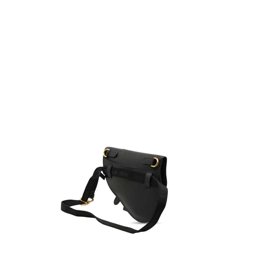 Dior Grained Calfskin Saddle Belt Pouch Black Leather Very good condition - Back View