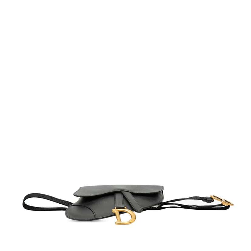 Dior Grained Calfskin Saddle Belt Pouch Black Leather Very good condition - Inside View